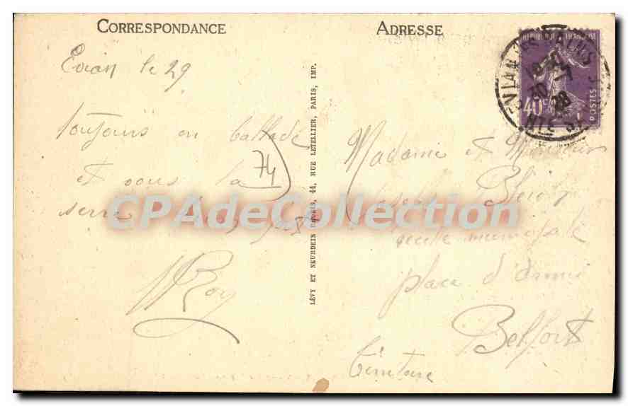CPA Evian Les Bains Le Vapeur France — Verso