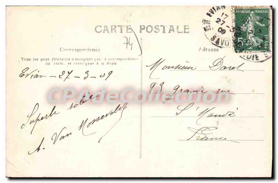 ÉVIAN-les-BAINS — Vue générale — Éditeur inconnu, n° de série non visible — Reverso