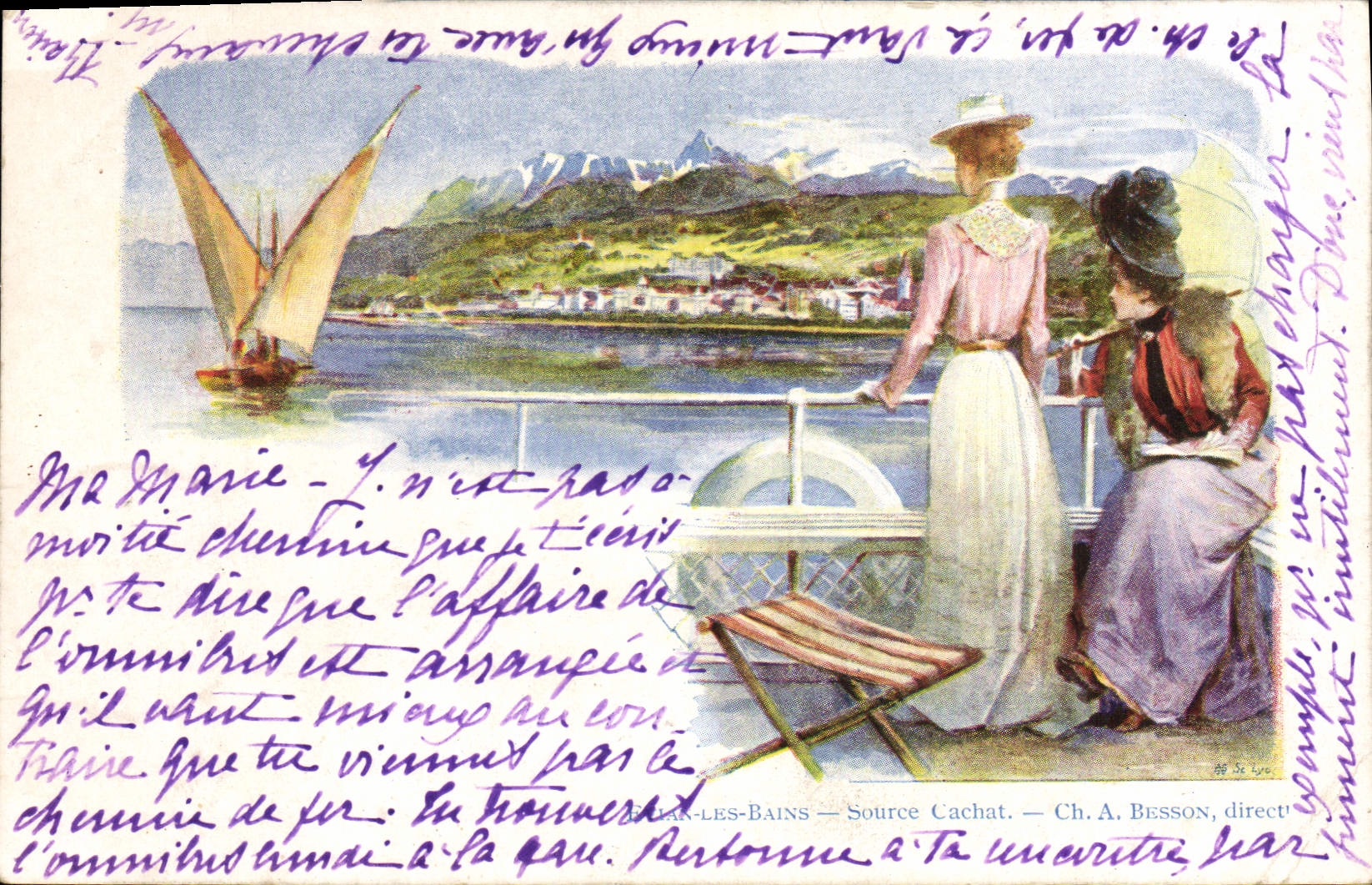 Bessan-les-Bains — Source Cachat — Ch. A. Besson, directeur - Anverso