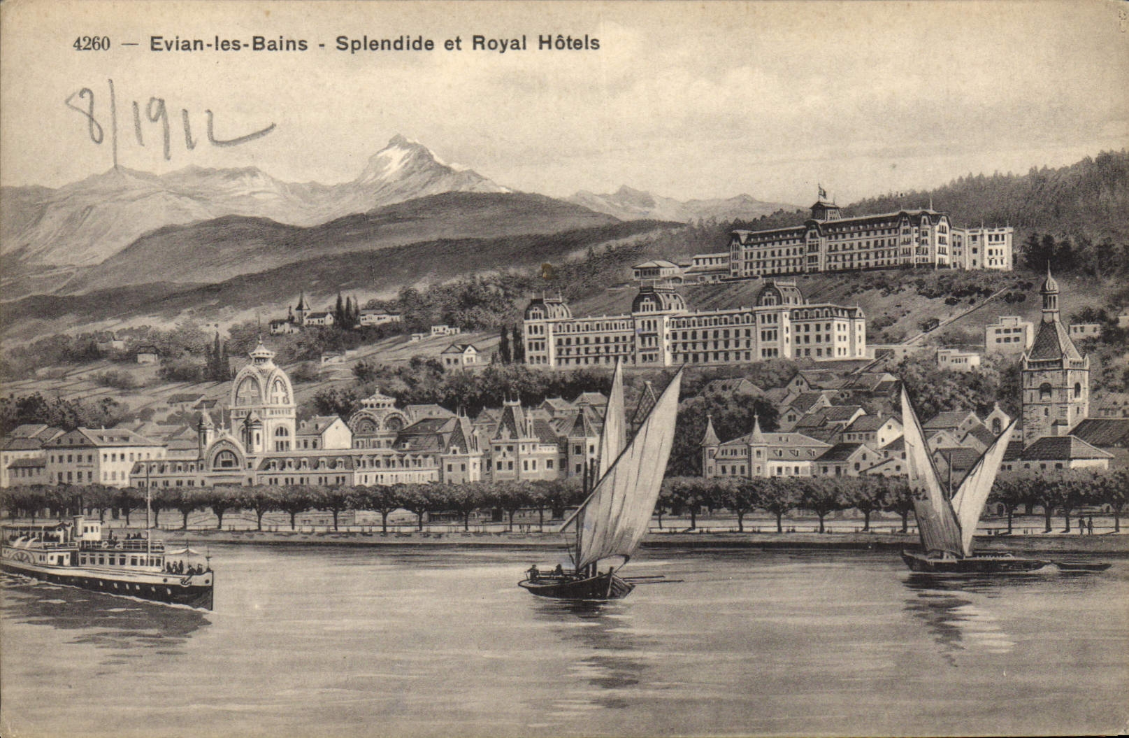 Evian-les-Bains - Splendide et Royal Hôtels — Phototypie Co., Neuchâtel, n°4260