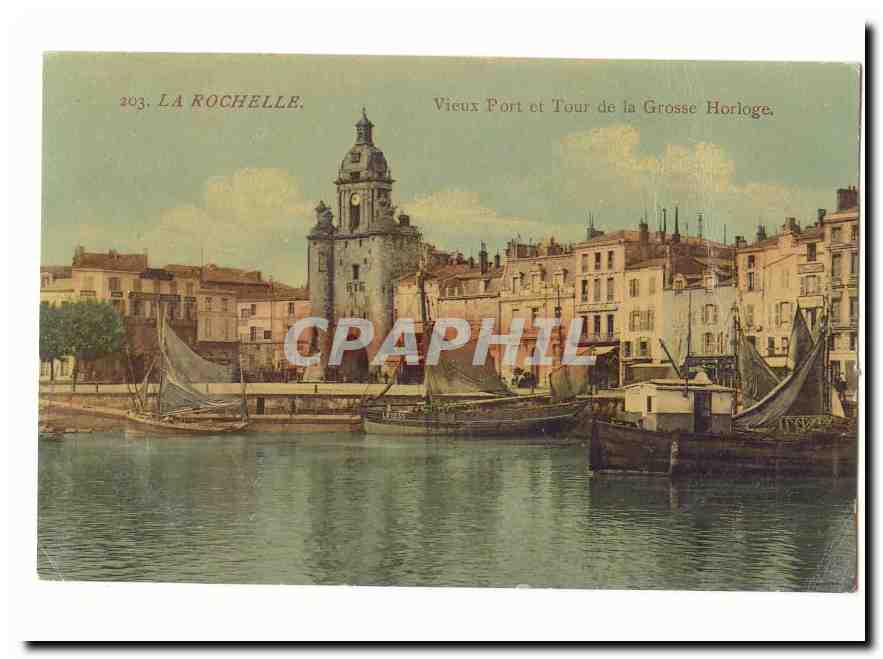 La Rochelle CPA Vieux port et tour de la grosse horloge