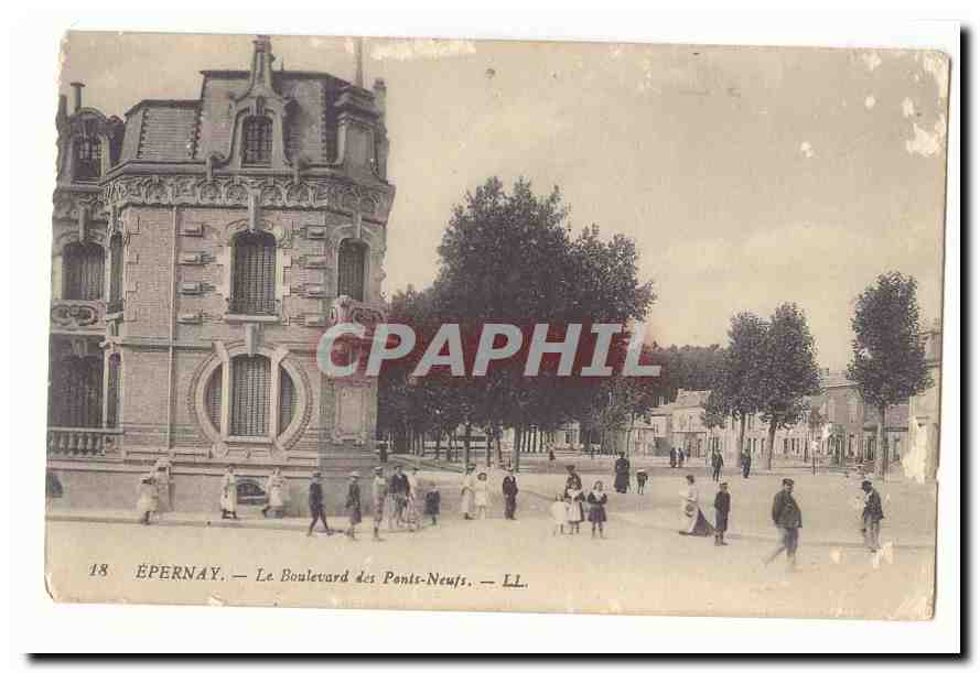 Epernay CPA Le boulevard des Ponts Neufs