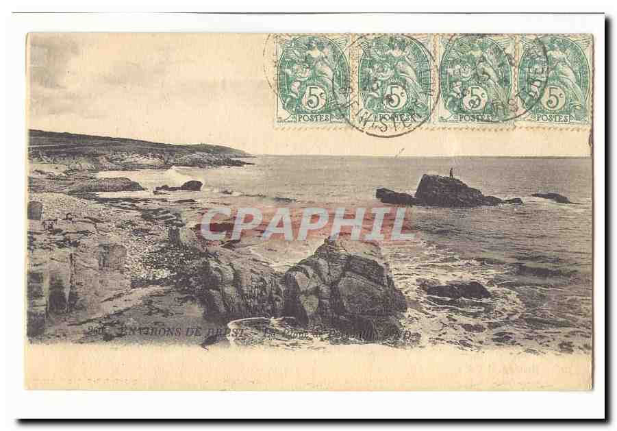 environs de Brest CPA La plage de Porsmilin