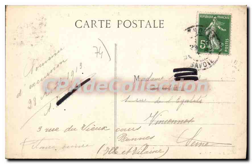 CPA Thones Et Montagne Du Calvaire — Rückseite