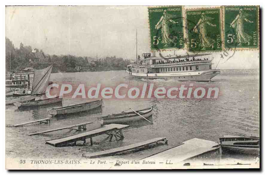 Thonon-les-Bains — Le Port — Départ d'un Bateau — LL. — N° 33