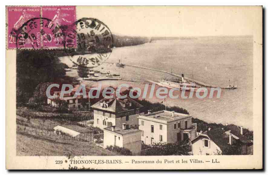 THONON-LES-BAINS — Panorama du Port et les Villas — LL. — N° 239