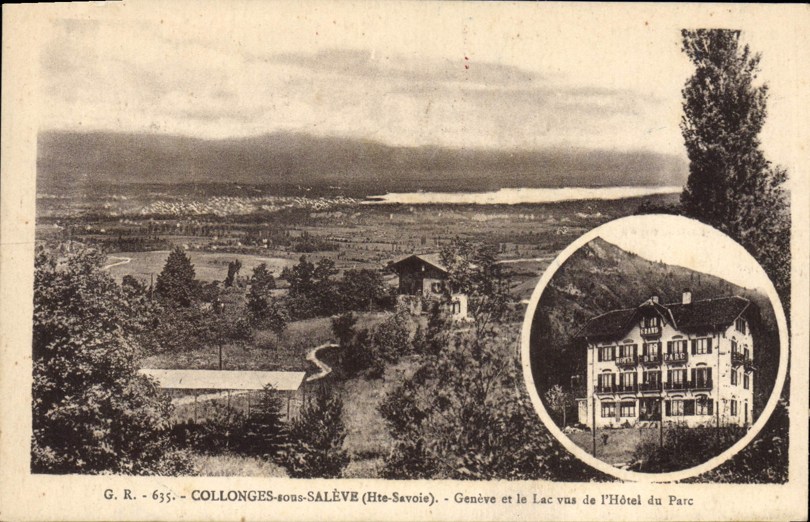 Collonges-sous-Salève — Genewa i Jezioro widziane z Hotelu Parc — G.R. 635