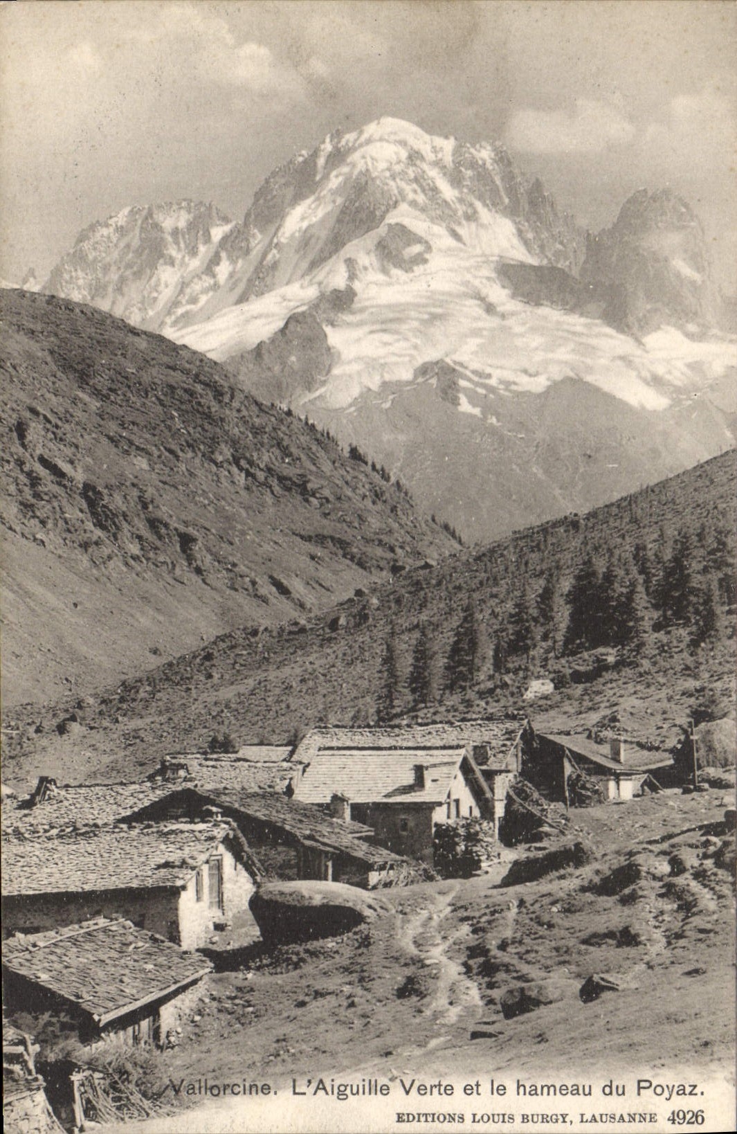 Vallorcine. Die Grüne Spitze und das Dorf Poyaz — Éditions Louis Burgy, Lausanne, Nr. 4926