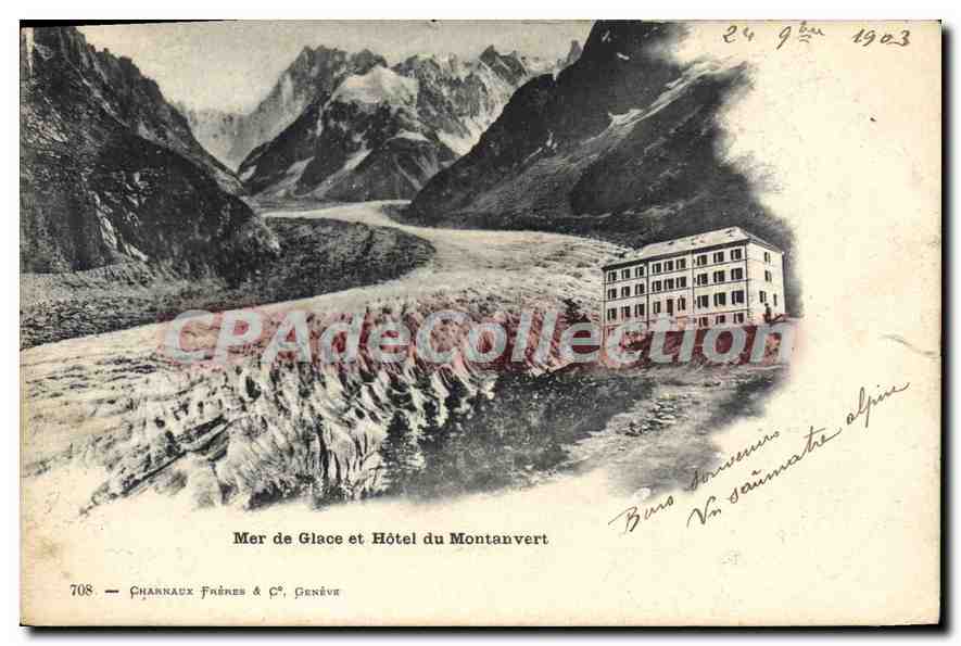 Mer de Glace und Hôtel du Montanvert — Charnaux Frères & C°, Genf, Nr. 708