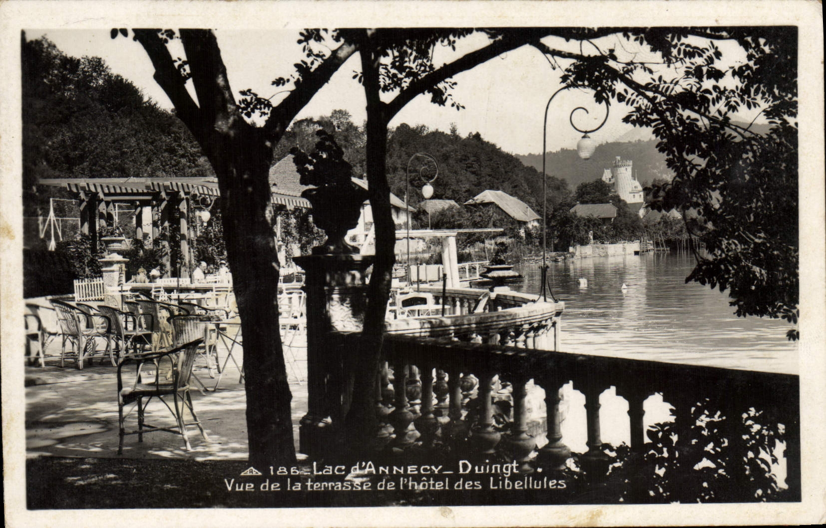 Lac d'Annecy — Vue de la terrasse de l'hôtel des Libellules — Real-Photo C. A. P. Strasbourg
