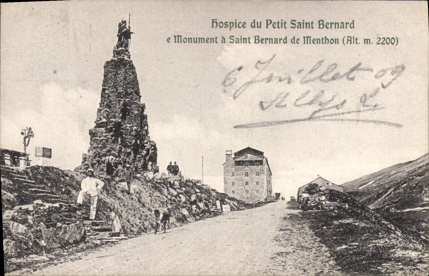 Hospiz des Petit Saint Bernard — Denkmal für Saint Bernard von Mentthon (Höhe m. 2200) — G. Modiano & Cie, Mailand