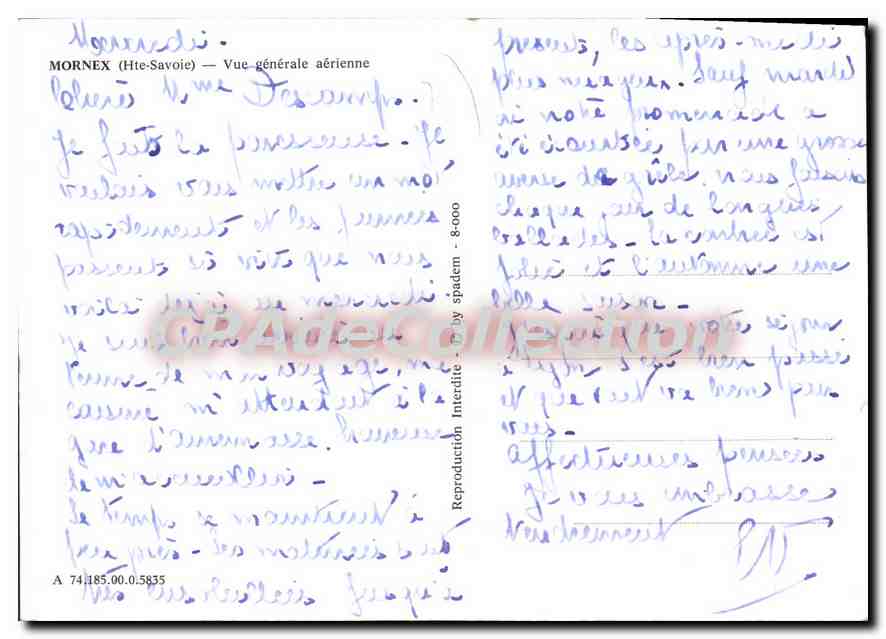 Mornex (Haute-Savoie) — Allgemeine Luftaufnahme — Verlag Spadem, Nr. 8-000 — Rückseite