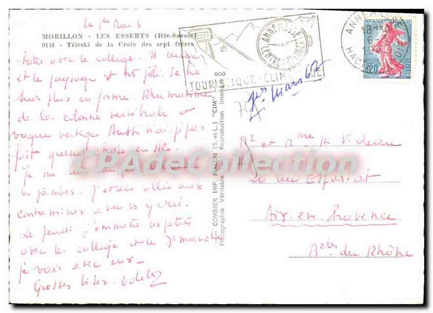 Les Esserts (Haute-Savoie) — Skistation — Verlag COMBIER IMP. MACON — Rückseite