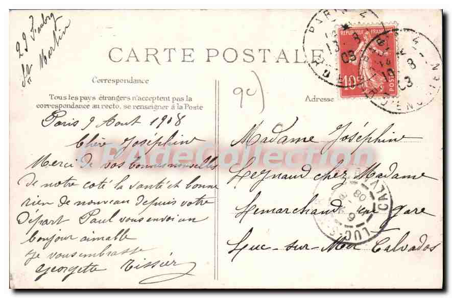 CPA Paris Boulevard Des Italiens — Verso