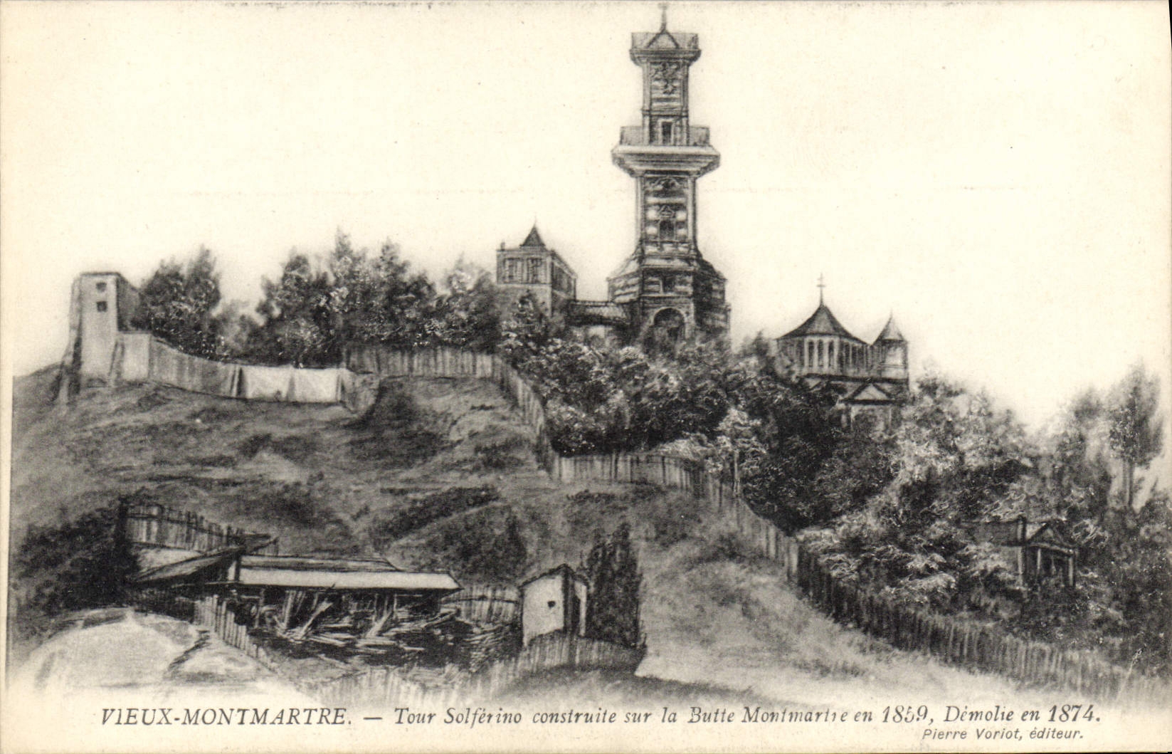 CPA Vieux Montmartre Tour Solferino Construite en 1859