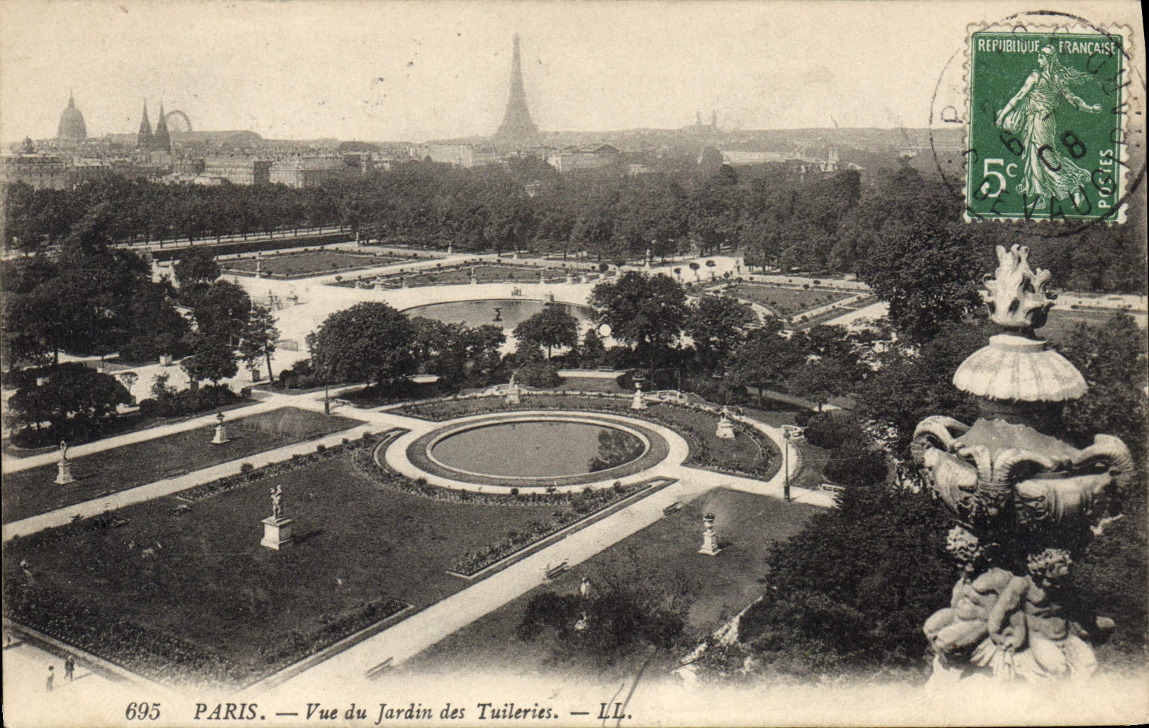 PARIS — Vue du Jardin des Tuileries — LL. — n° 695