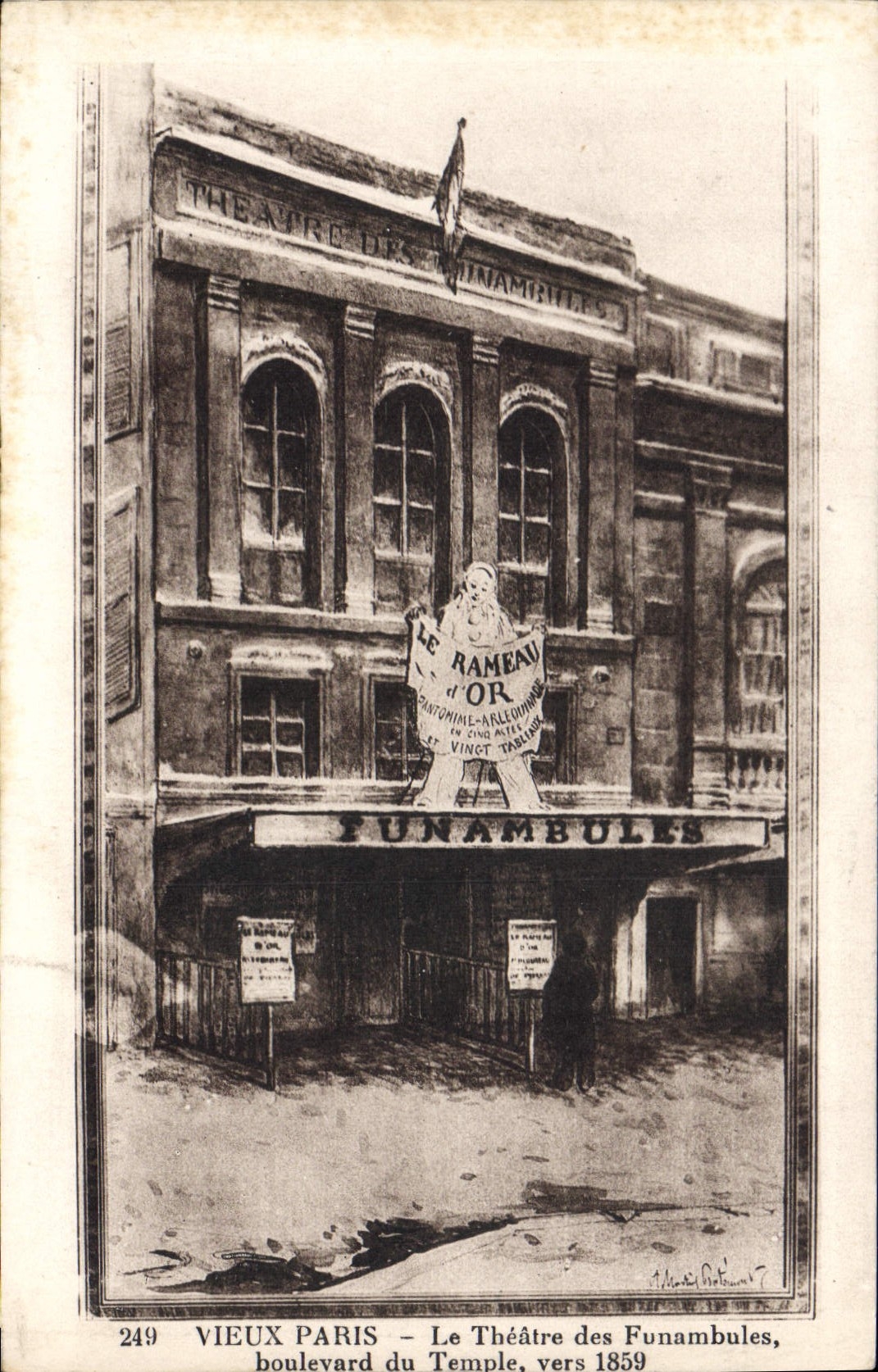 CPA Vieux Paris Le Theatre Des Funambules boulevard du temple vers 1859