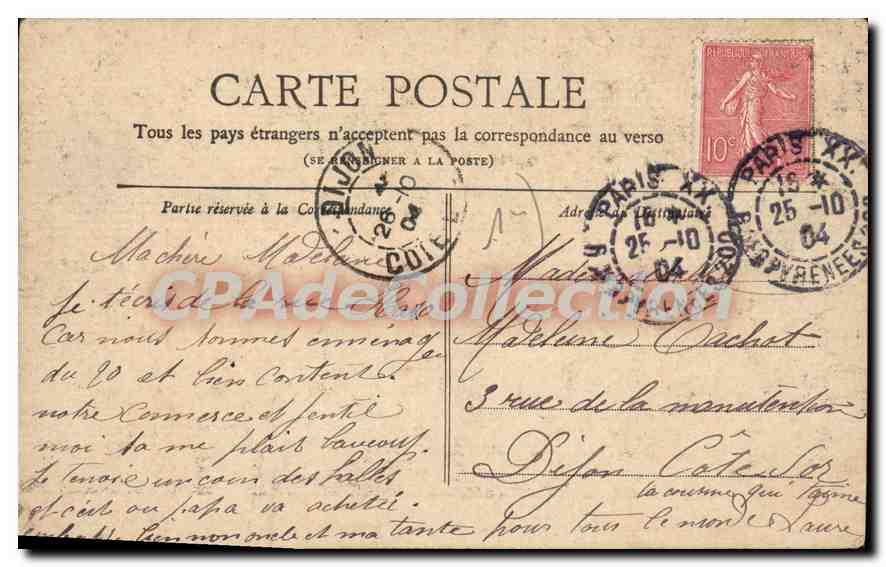 PARIS — Un coin des Halles centrales — Collection Petit Journal — Rückseite