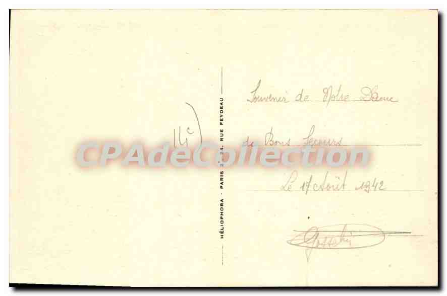 CPA Hopital Notre Dame De Bon Secours calvaire — Verso