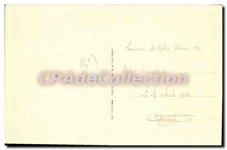 CPA Hopital Notre Dame De Bon Secours pavillon des hommes — Verso