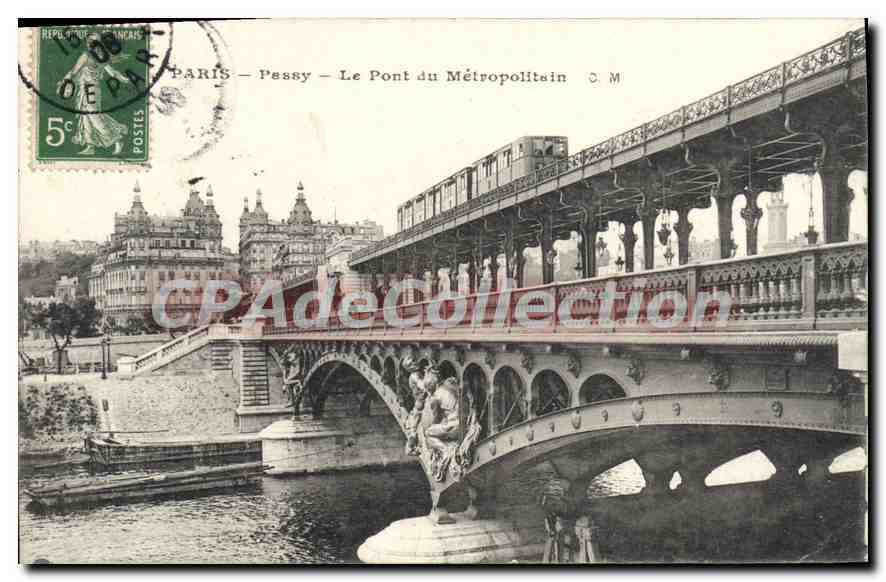 CPA Paris Passy Le Pont Du Metropolitain