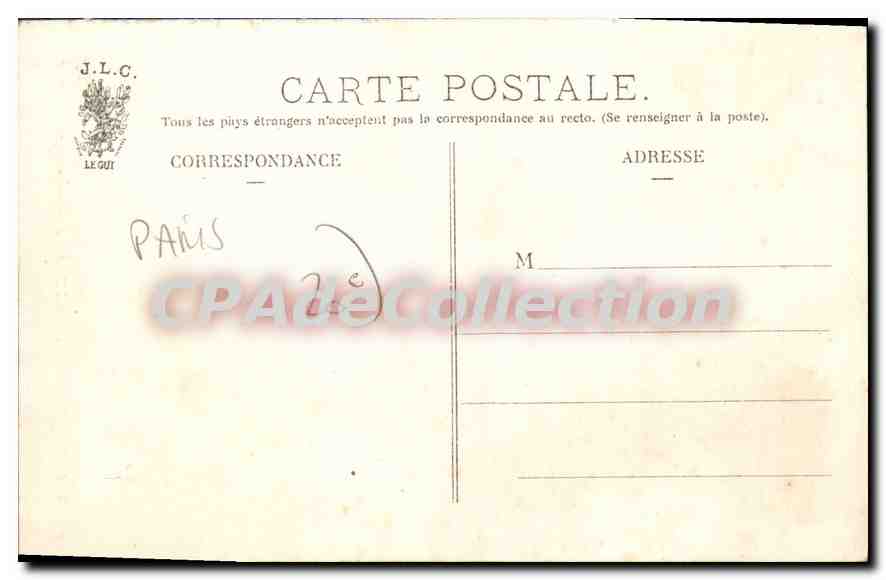 Paris — Mairie du XXe Arrondissement — J. L. C. — Rückseite