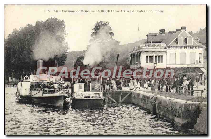 CPA La Bouille Arrivee Du Bateau De Rouen