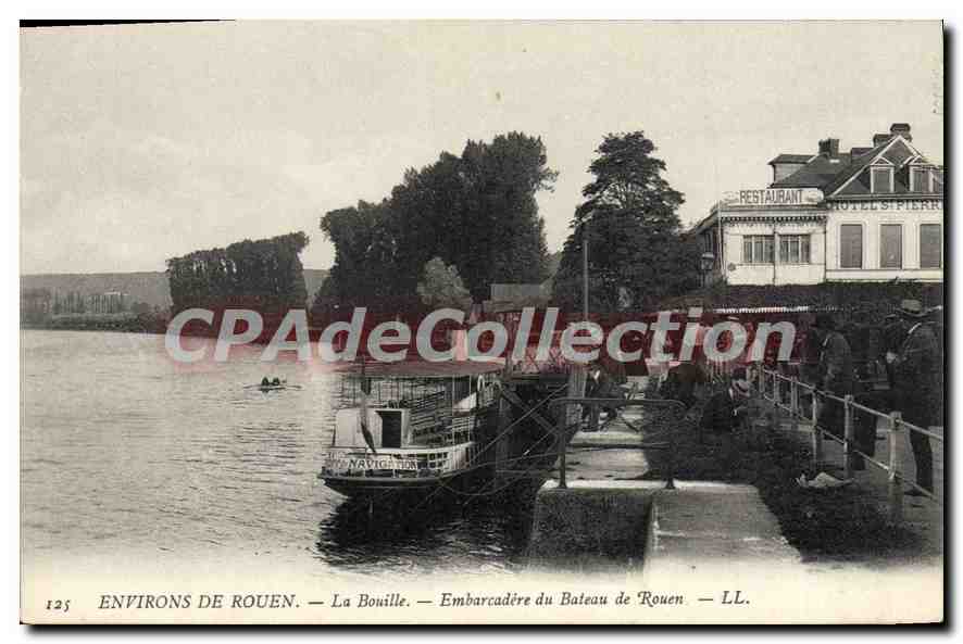 CPA La Bouille Embarcadere Du Bateau De Rouen