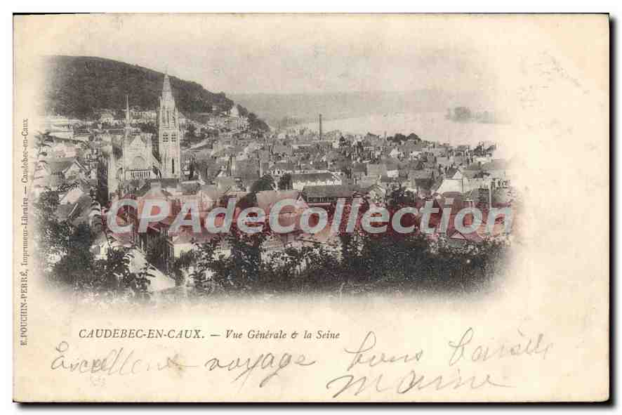 CPA CAUDEBEC En Caux Vue Generale La Seine