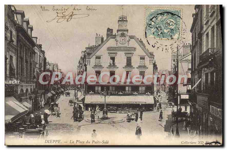 CPA Dieppe La Place Du Puits Salé
