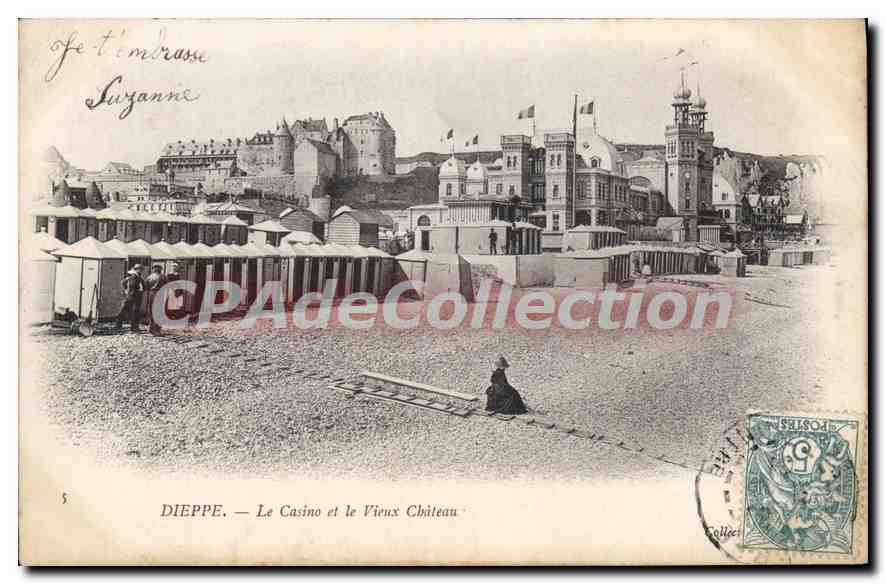 CPA Dieppe Le Casino Et Le Vieux Château