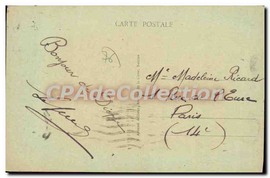 Dieppe - L'Avant Port — CPA n°39, éditeur Arnaud, Paris — Rückseite