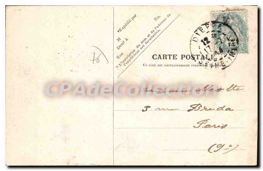 Dieppe — Environs de Dieppe Vue de Puys — V.P. Paris No. 38 — Rückseite