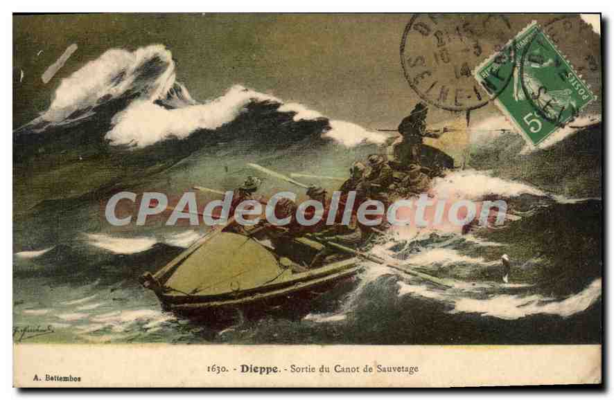 Dieppe - Sortie du Canot de Sauvetage — A. Bellambos, n° 1630