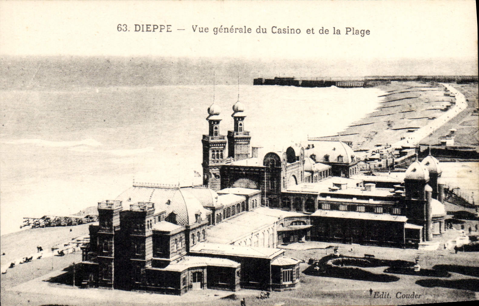 Dieppe — Vue générale du Casino et de la Plage — Edit. Couder