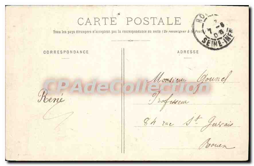 Dieppe - L'arrivée d'un Paquebot — D. Colliard, Dieppe, n°104 — Rückseite