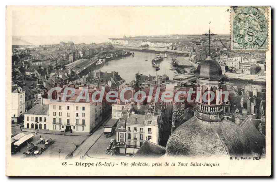 Dieppe (S.-Inf.) — Vue générale, prise de la Tour Saint-Jacques — B. F., Paris, n° 68