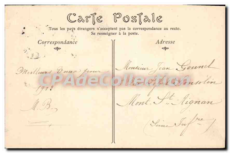 Dieppe — Le Calvaire de la jetée ouest — CPA n°97 — Verso