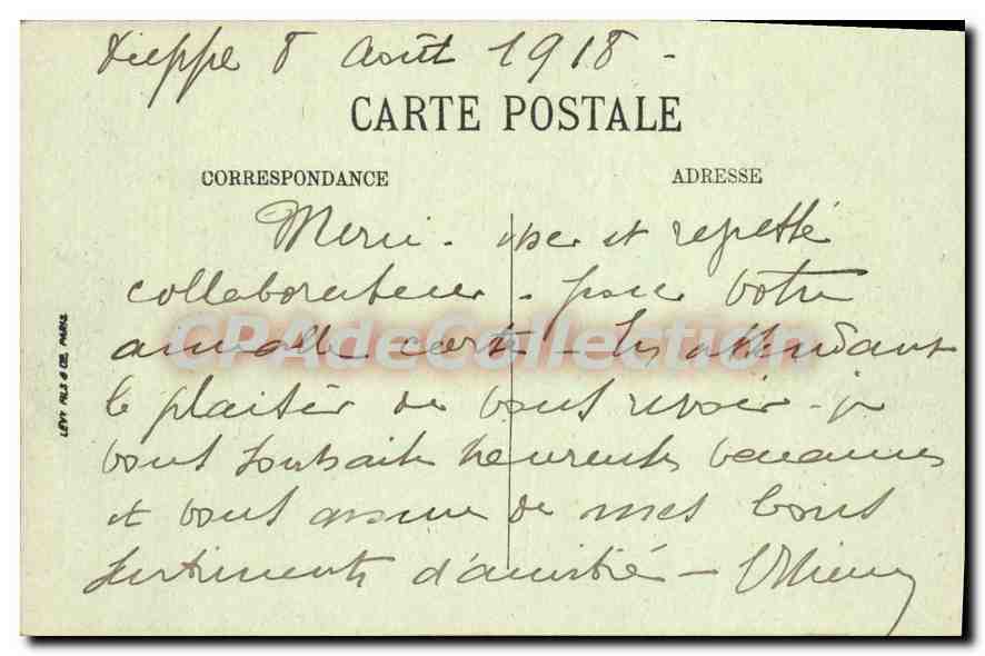CPA Dieppe Cafe Suisse Et Grande Rue — Rückseite