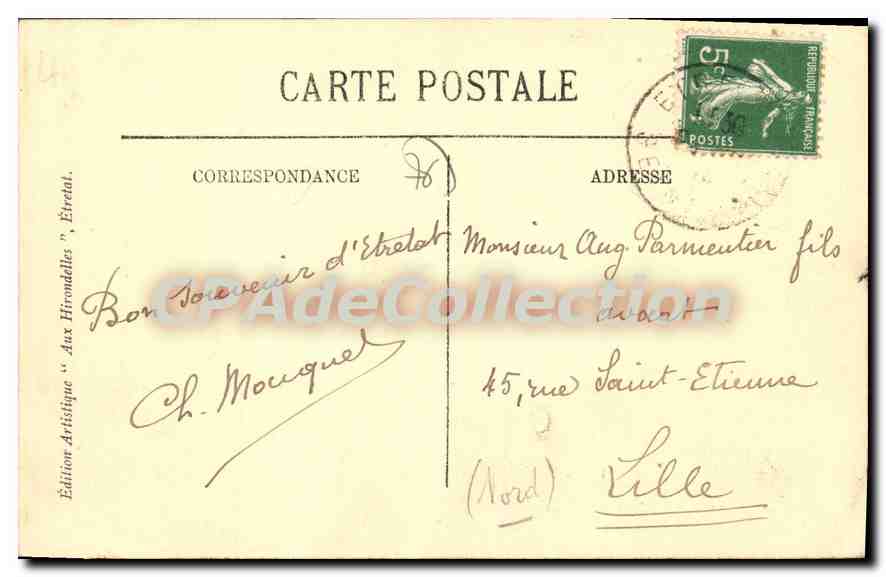 CPA ETRETAT Preparatifs De Depart Des Pecheurs — Rückseite
