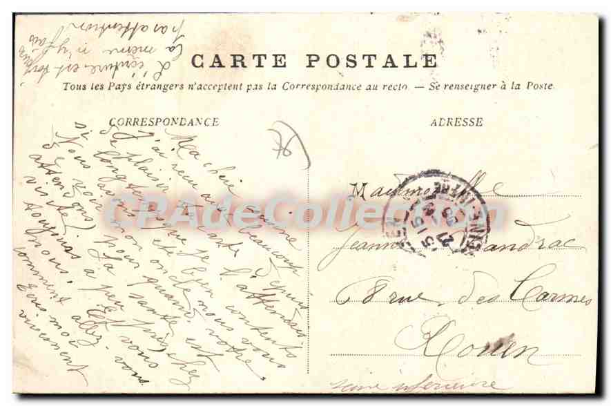 CPA Le Havre La Salle Franklin — Verso