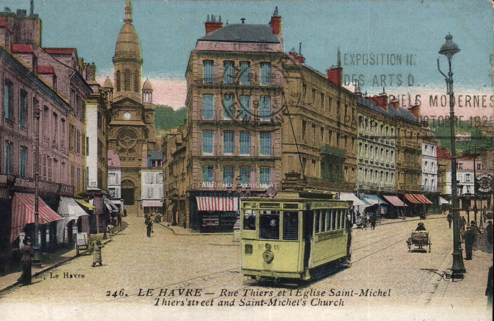 CPA Le Havre Rue Thiers Et I'Eglise Saint Michel