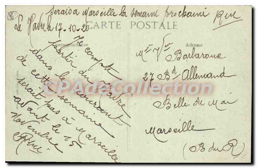 CPA Le Havre La Bourse Du Commerce — Verso