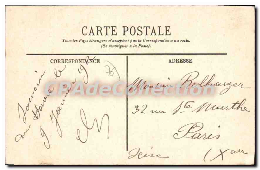 CPA Le Havre La Gare — Verso