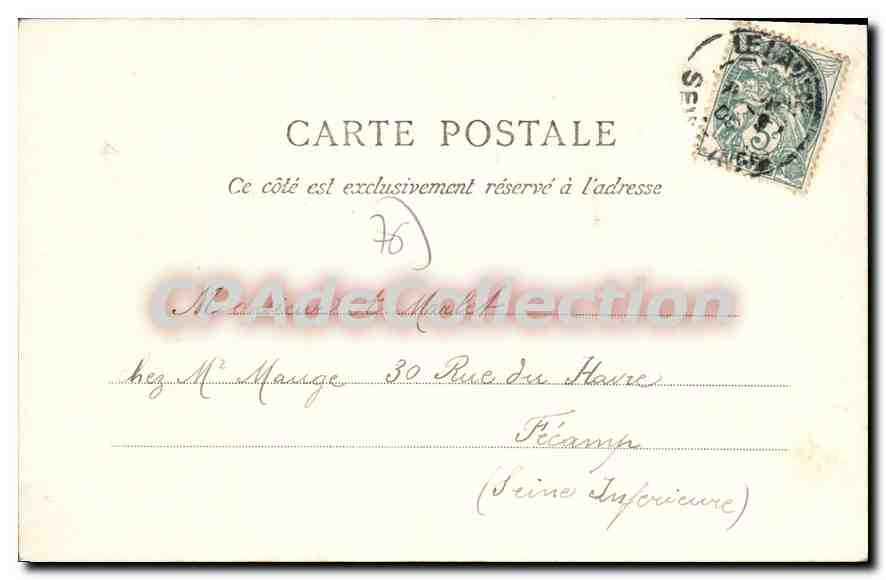 CPA Le Havre Le Bassin Du Commerce — Verso