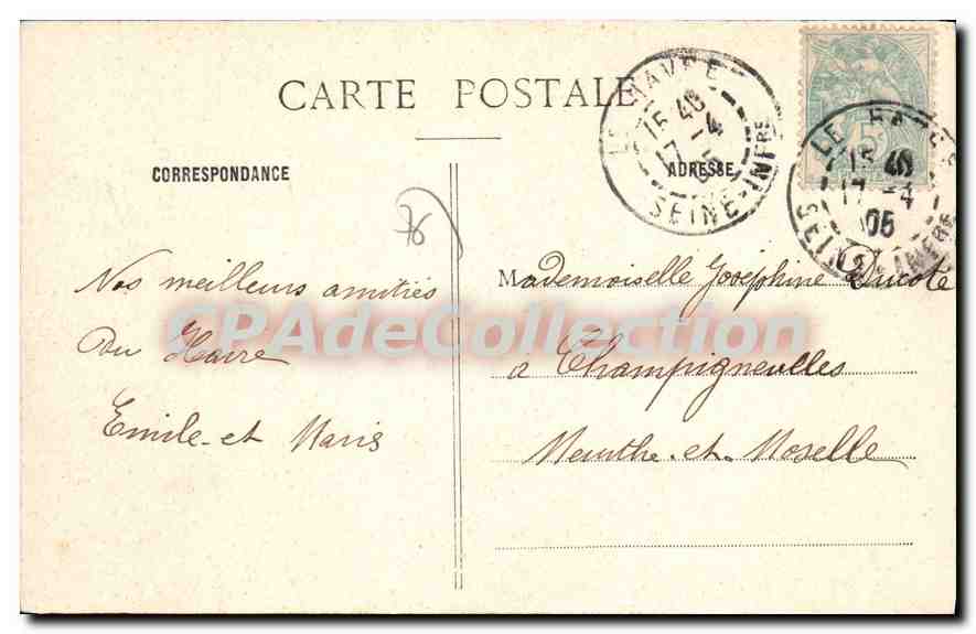 CPA Le Havre — Verso