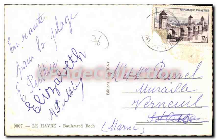 CPA Le Havre Boulevard Foch — Verso
