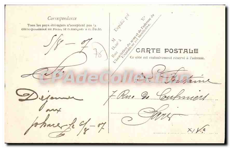 CPA Le Havre Les Phares — Rückseite