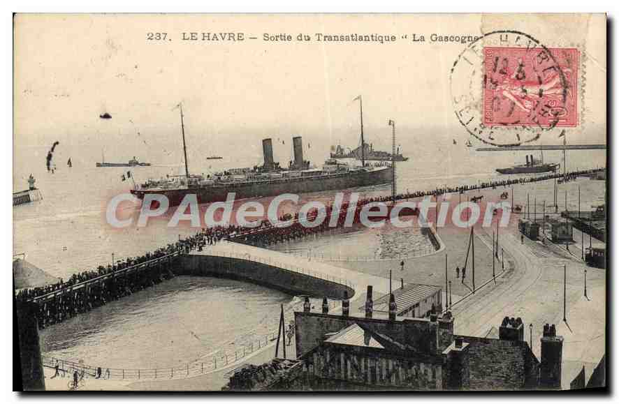 CPA Le Havre Sortie Du Transatlantique La Gascogne