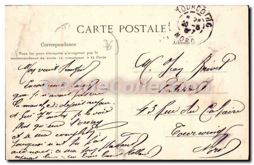 CPA Le Havre Sortie Du Transatlantique La Gascogne — Verso